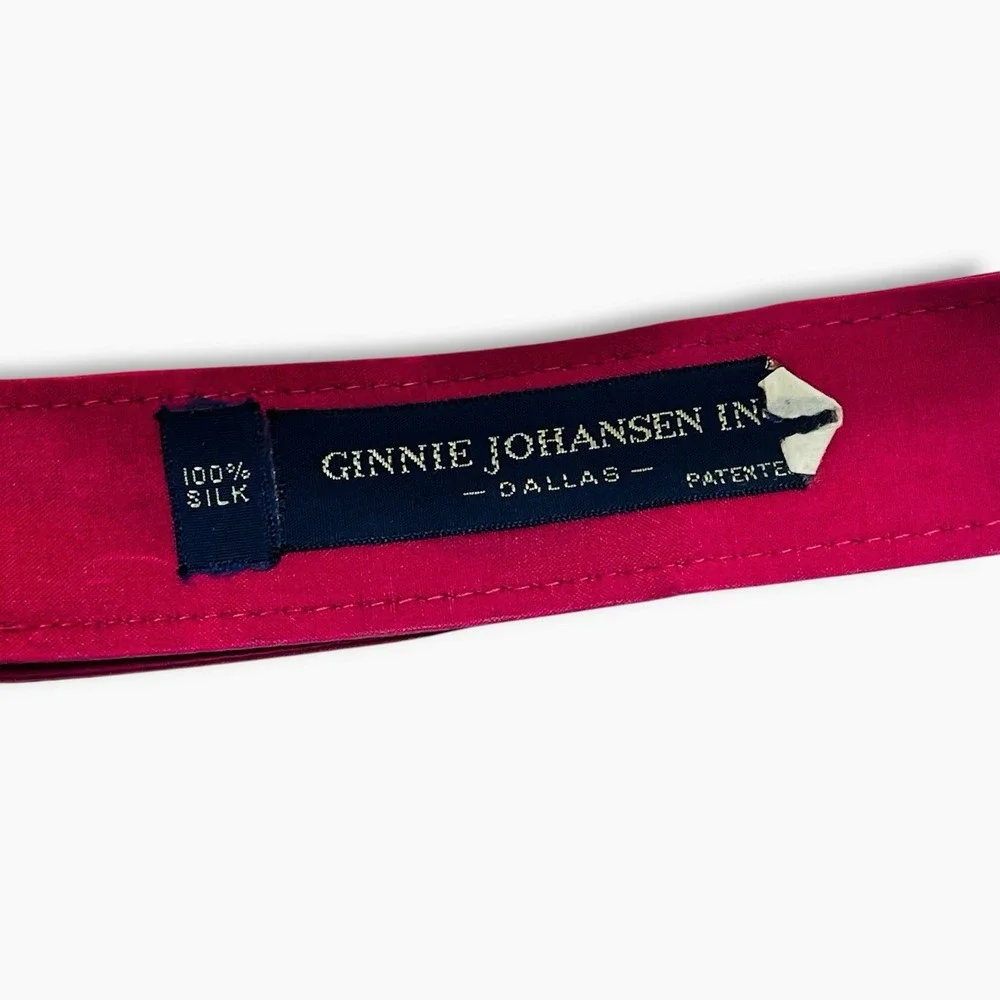 Vintage Ginnie Johansen Dallas Pink Silk Belt Braided Cord Adjustable M / L